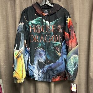Members Only Black Multi-Color 'House of the Dragon' Puff Jacket